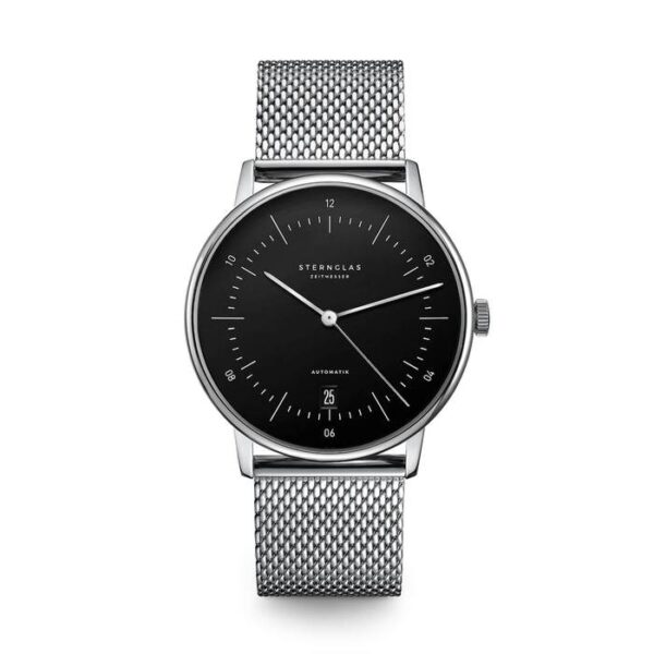 SNA11403 Naos Automatik schwarz silber milanaise frontal 700x 9e7f8d9e 8e97 4b9f a043 46c9021c7043